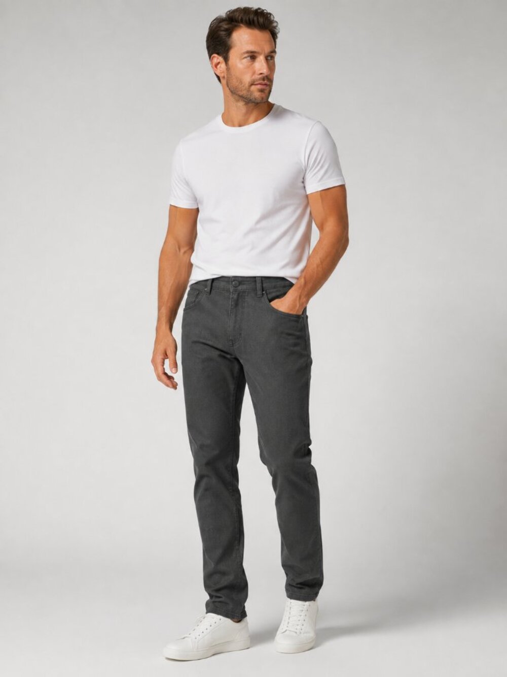 BYLT Premium Basics Men's 33 Charcoal Gray Stretch Everyday Pants Slim 1325